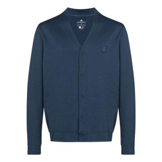 adidas Mens adidas Logo Embroidered V Neck Long Sleeves Knitwear Blue HA9101