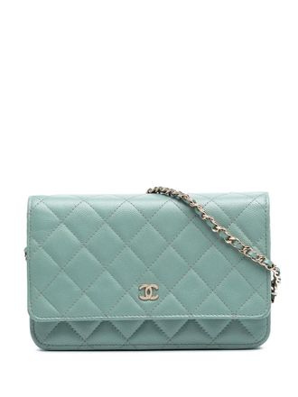 Chanel Borsa a tracolla CC in pelle Caviar trapuntata con catena 2021-2025 - Verde
