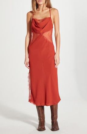 Wishlist Sheer Lace Slipdress in Rust at Nordstrom Rack, Size Medium