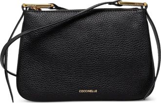Coccinelle small Magie textured leather cross body bag - Black
