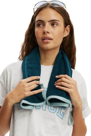 Cotton On Womens Active Core Gym Towel in Tidal Teal at Nordstrom