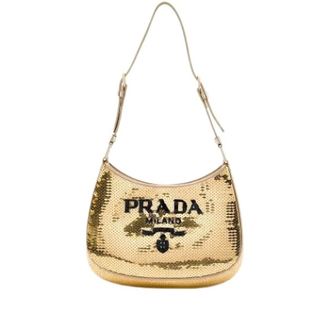 Prada Pre-owned Vintage Schoudertas - Dames - Pre-owned - Geel - Maat: ONE Size Satijn