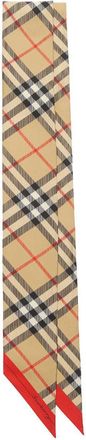 Burberry Skinny Contrast Check Silk Scarf Accessories
