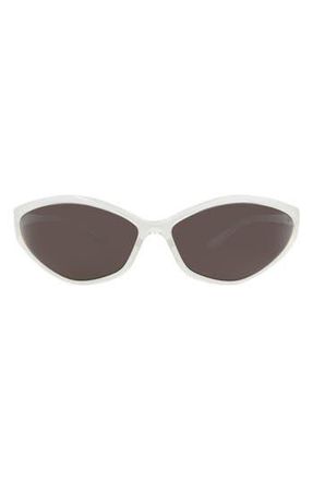 Balenciaga 83mm Oval Sunglasses in Crystal Crystal Grey at Nordstrom Rack