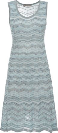 D.exterior Geometric Pattern Viscose Dress With Lurex Detailing