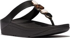 FitFlop Fino Multistone Flip Flop in All Black at Nordstrom Rack, Size 11