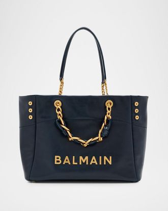 Balmain Soft Leather Tote Bag