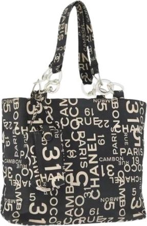 Chanel Pre-owned Canvas Tote Bag - Dames - Vintage Shopper - Zwart - ONE Size - Vintage