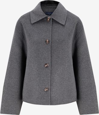 SOEUR Kurzer Flanellmantel mit Hemdkragen Gyoda