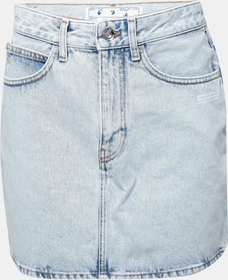 Off-white Womens Off White Off Corp Mini sk in Light Blue - Size 10 UK