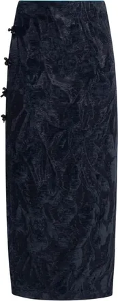 Weili Zheng Gonna Longuette in Velluto Jacquard - - Skirts - Donna - Nero - S