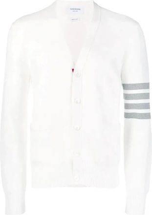 Thom Browne Cardigan con dettaglio a righe - Bianco