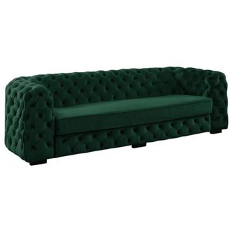 Vente-Unique Divano 3 posti Chesterfield in velluto Verde scuro - STANLEY
