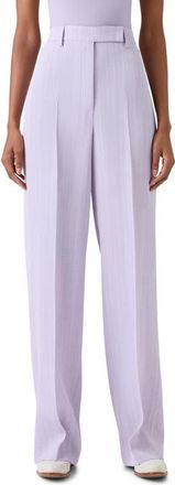 Akris Forest Melang&eacute; Straight Leg Trousers in Malva at Nordstrom, Size 14