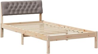 vidaXL Estructura De Cama Con Cabecera Marr&oacute;n Y Taupe 100 X 200 Cm Vidaxl