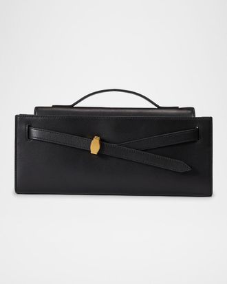 Veronica Beard Dash Belted Leather Clutch Bag