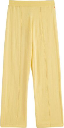 Chinti and Parker Wool Cashmere Wide Leg Track Pants in Soft Yellow at Nordstrom, Size X-Large