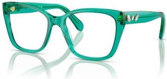 Swarovski 53mm Irregular optical glasses in Green at Nordstrom