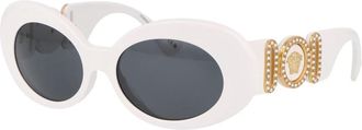 Versace Stijlvolle Blauwe Zonnebril met Model 0Ve 4426Bu - Dames - Zonnebrillen - Wit - 54 MM - Accessoires