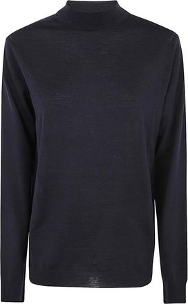 Maison Margiela Truien & Vesten, Dames, Blauw, M, Wol, Trui met ronde hals