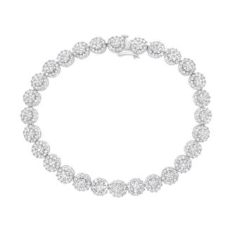 House of Brilliance 14K White Gold 3 7/8ct TDW Diamond Link Bracelet (I-J, SI2-I1)