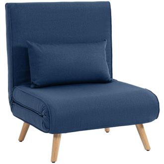HOMCOM Sof&aacute; cama individual 72x75x85 cm azul oscuro