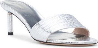 Tom Ford Python Embossed Slide Sandal in Silver at Nordstrom, Size 10.5Us