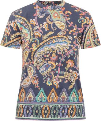 Etro Multicolor T-Shirt Slim Fit Con Stampa Paisley