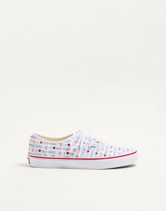 Valentino Garavani Sneaker Low-Top Valentino Garavani And Vans In Tessuto Con Stampa Valentino Vans Love Uomo BIANCO 40.5