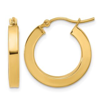 Diamond2Deal 10k Gold 3mm Polished Square Shape Hoop Earrings