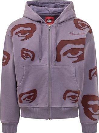 KidSuper Studios Allover Eye Hoodie - Heren - Sweatshirts & Hoodies - Paars - Maat: M Katoen