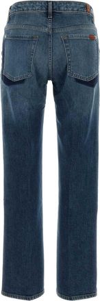 7 For All Mankind Womens Stretch Denim Calie Jeans Blu Exterior: Cotton Elastane