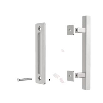 OEM Manilla Para Puerta Corredera, Dise&ntilde;o De Doble Cara, Acero Inoxidable Duradero, Color Plata-cuadrado