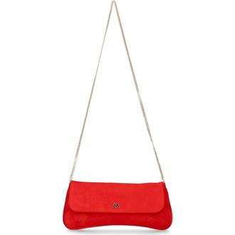 Ursula Mascar&oacute; Medium Leather Clutch With Cross Body Chain Strap in Red at Nordstrom
