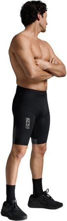 2XU Light Speed React Comp Shorts in Black/white Reflective at Nordstrom, Size Xxx-Large