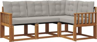 vidaXL Conjunto De Sof&aacute;s De Exterior 4 Uds. Gris Natural Y Claro Vidaxl