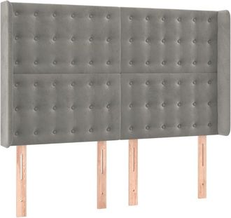 vidaXL Cabecero Con Orejas De Terciopelo Gris Claro 147x16x118/128 Cm Vidaxl