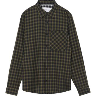 Calvin Klein Overhemden, Heren, Veelkleurig, S, Groene Shirt