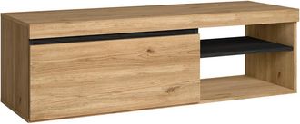 Skraut Home Skraut Home - Mueble De Tv naturale, Roble/negro, Mediano, N&oacute;rdico, 120x40x41cm