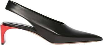 Sportmax Schoenen, Dames, Zwart, 38 EU, Leer, Gabon Slingback Pump