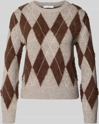 Mango Regular Fit Pullover mit Woll-Anteil Modell Rombete in Beige, Gr&ouml;&szlig;e XL