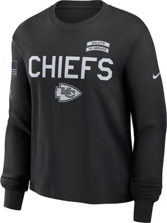 Nike Kansas City Chiefs Salute to Service Sideline Nike Womens Dri-FIT NFL Long-Sleeve T-Shirt in Black | 02GD00AA2G-ED0