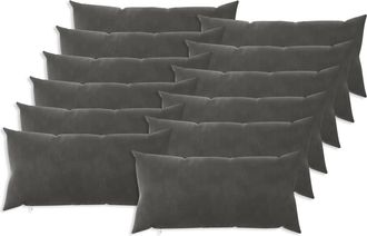 vidaXL Coj&iacute;n Con Almohada Heerlen 12 Uds. Gris Oscuro Terciopelo Vidaxl