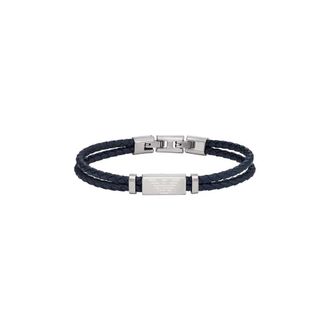Emporio Armani Logo Essentials Armband - Heren - Accessoires - Zwart - Maat: ONE Size Leer