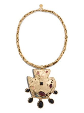 La DoubleJ The Energy Amulet stone-embellished necklace - SOLID GOLD