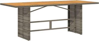 vidaXL Mesa De Jard&iacute;n Superficie De Madera Rat&aacute;n Pe Gris 190x80x74 Cm Vidaxl
