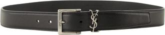 Saint Laurent Cassandre Vadim Riem - Heren - Riemen - Zwart - 85 CM - Leer - Accessoires