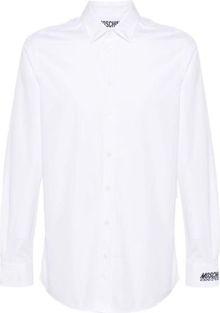 Moschino logo-embroidered cotton shirt - men - Cotton - 41 - White