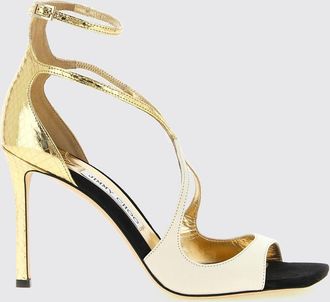 Jimmy Choo London Sandali Azia in pelle stampa pitone con tacco alto e strass