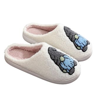 Generic Slippers for Women Men Warm Fuzzy Soft Christmas Slipper Memory Foam Slippers Cute Cartoon Anti-Slip Santa Sliders Lightweight House Indoor Outdoor Sh